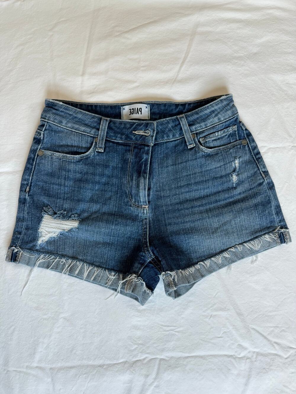 Paige Short Womens Size 25 Jimmy Jimmy Shorts Mid Rise Rolled Hem